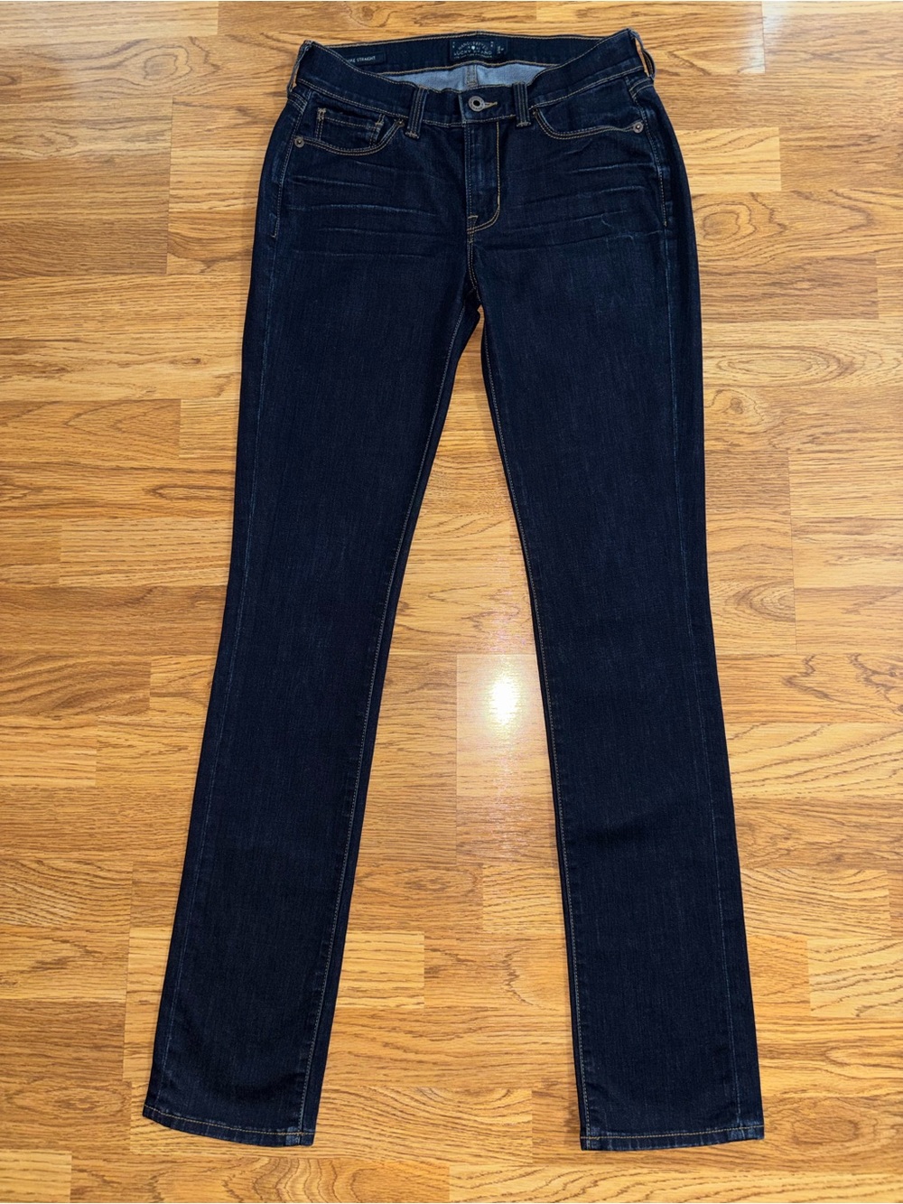 Lucky Brand Jeans Brooke Straight Leg Dark Denim Women’s Size 2 Waist 26 L32 EUC